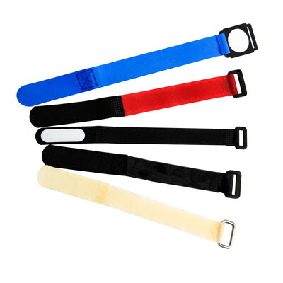 Manufacturer's Double-Sided Fleece Cable Tie / Cable Organizer Strap - Self-Adhesive, Hole-Punched, P-Type Velcro Tie / Bundling Strap